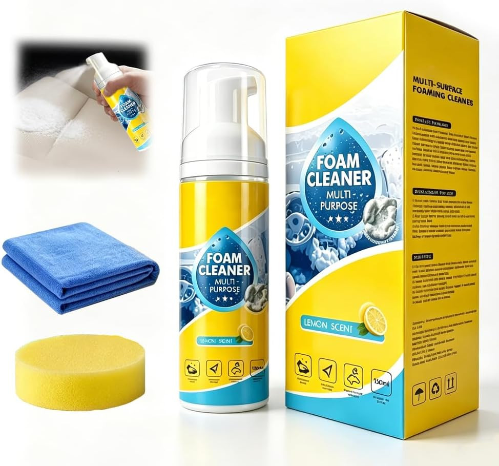 4-In-1 Multi-Enzyme Foam Cleaner, New Foam No-Rinse Cleaner, All-Purpose Deep Cl
