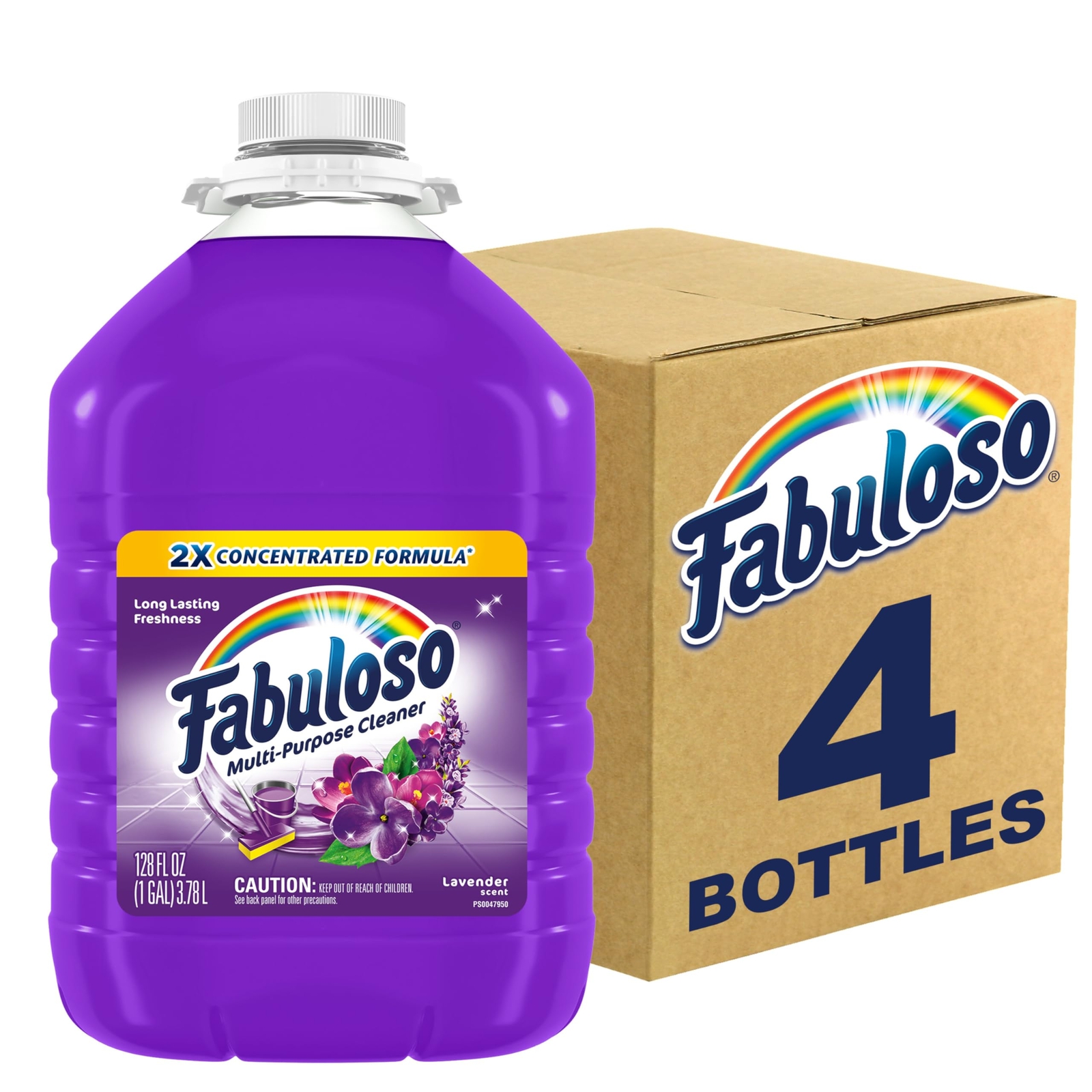 Fabuloso Multi Purpose Cleaner 2X Concentrated Lavender 128 Fl Oz Pack of 4