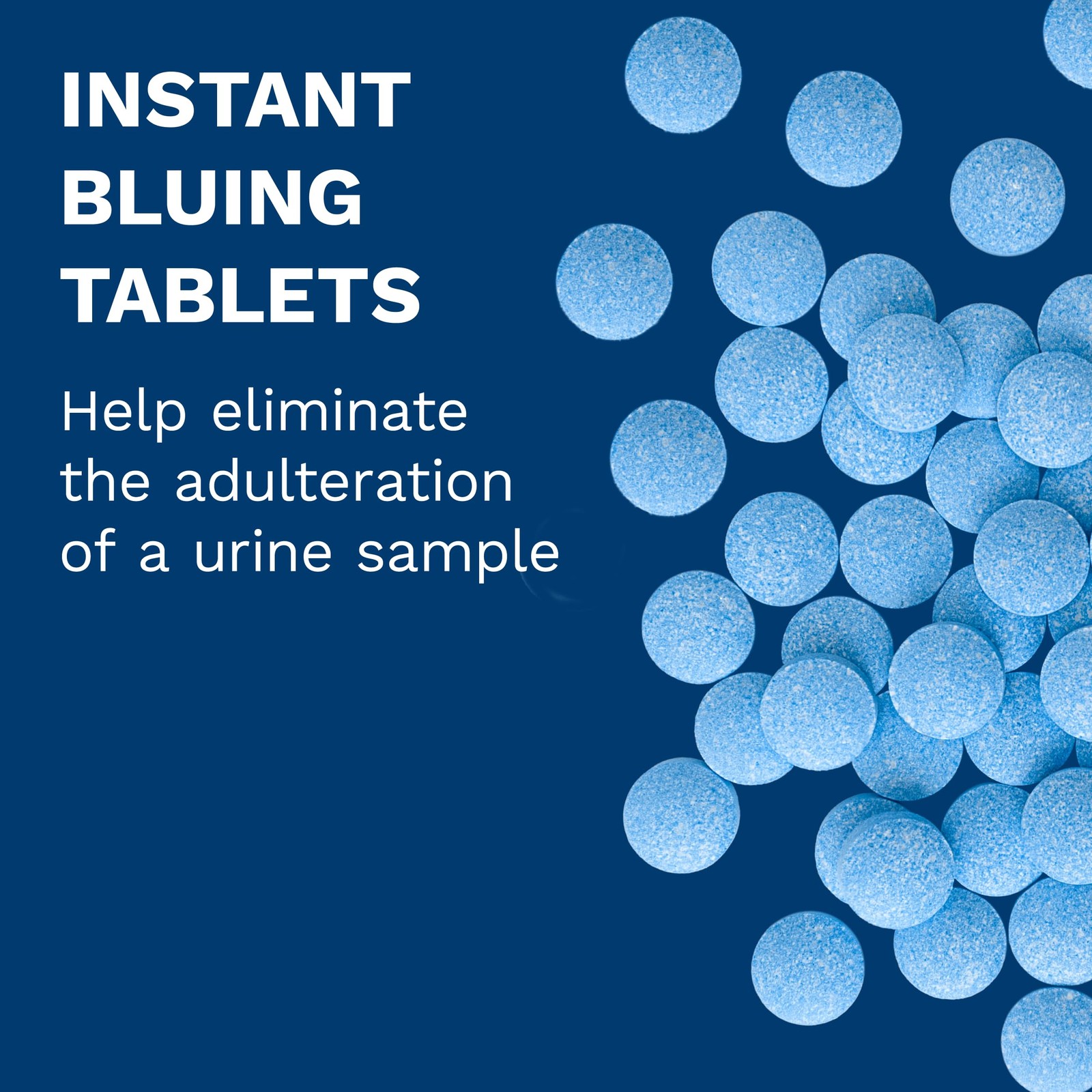 100 PCS Instant Bluing Tablets Blue Dissolves Toilet Water Test Prevention