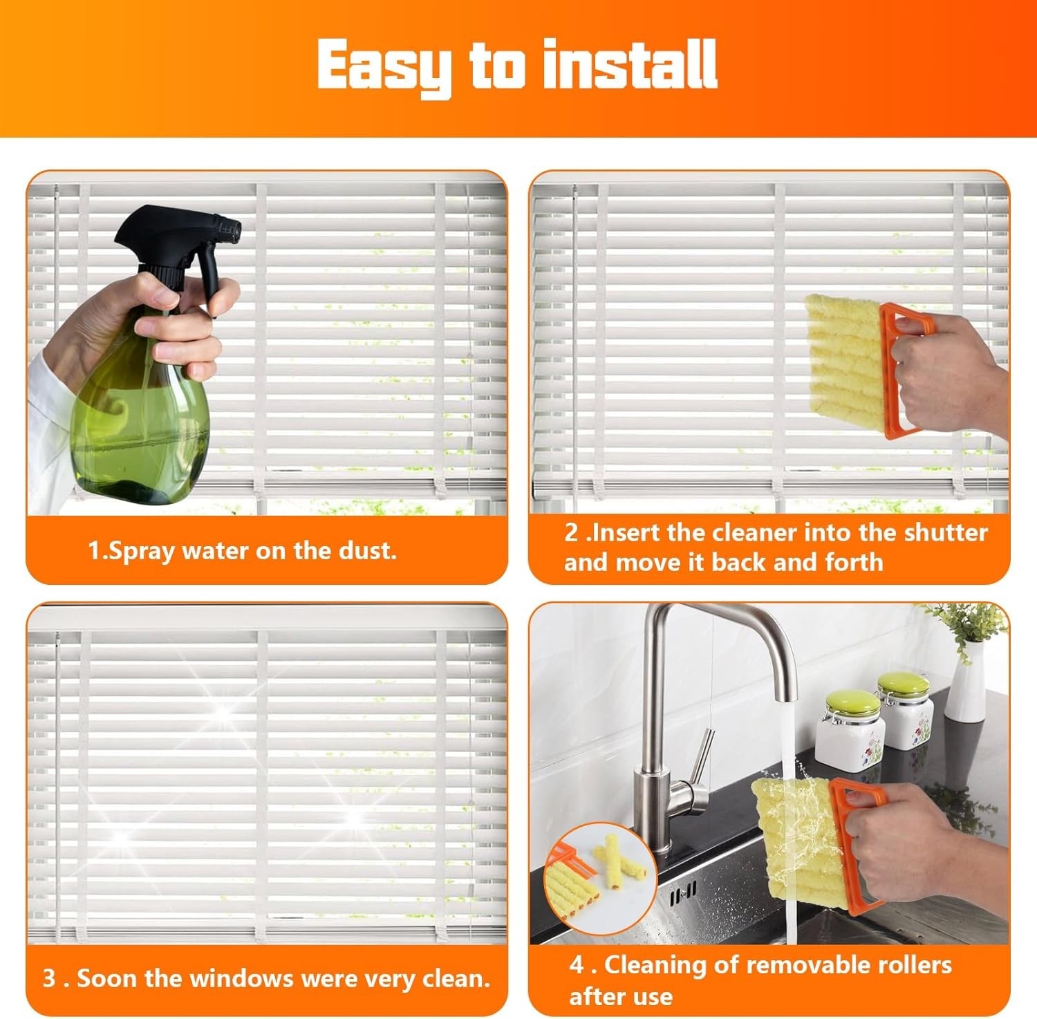 4Pcs Window Venetian Blind Cleaner Duster Tool,Feather Blind Duster for Clean…