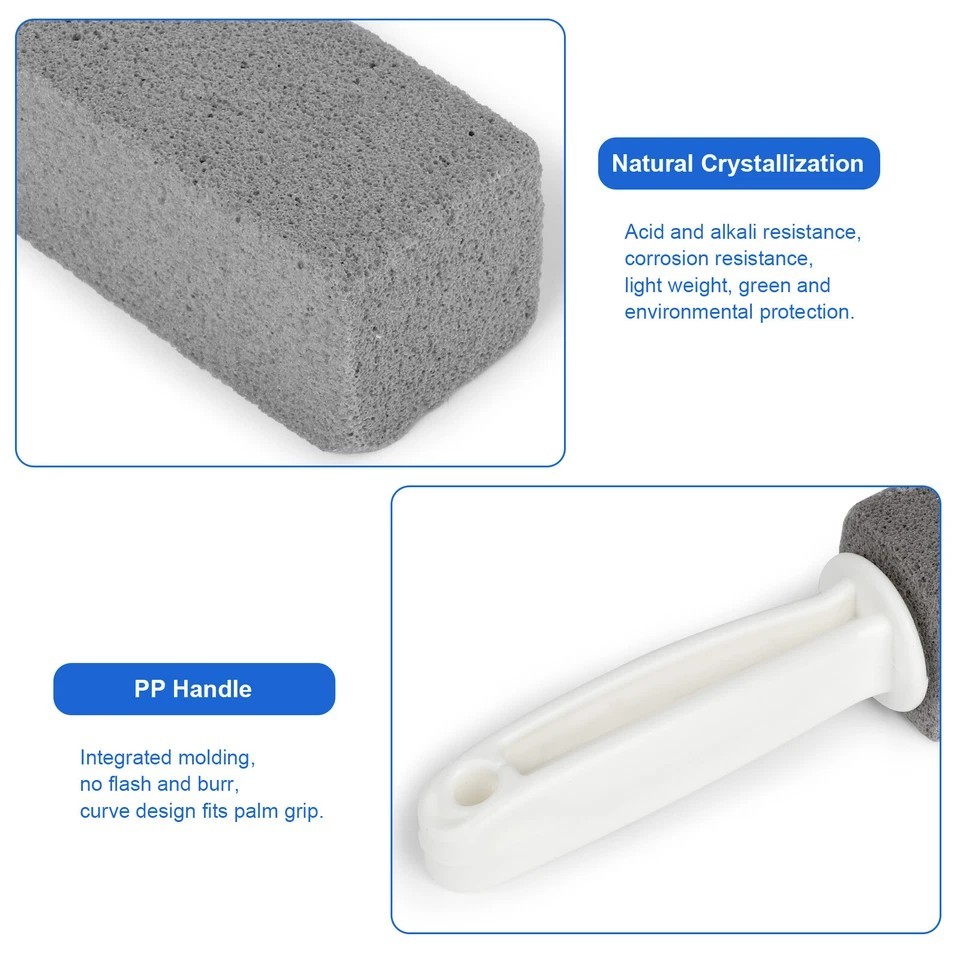 2Pcs Pumice Stone Cleaning Heavy Duty Handle Toilet Scouring Stain Remover Tool