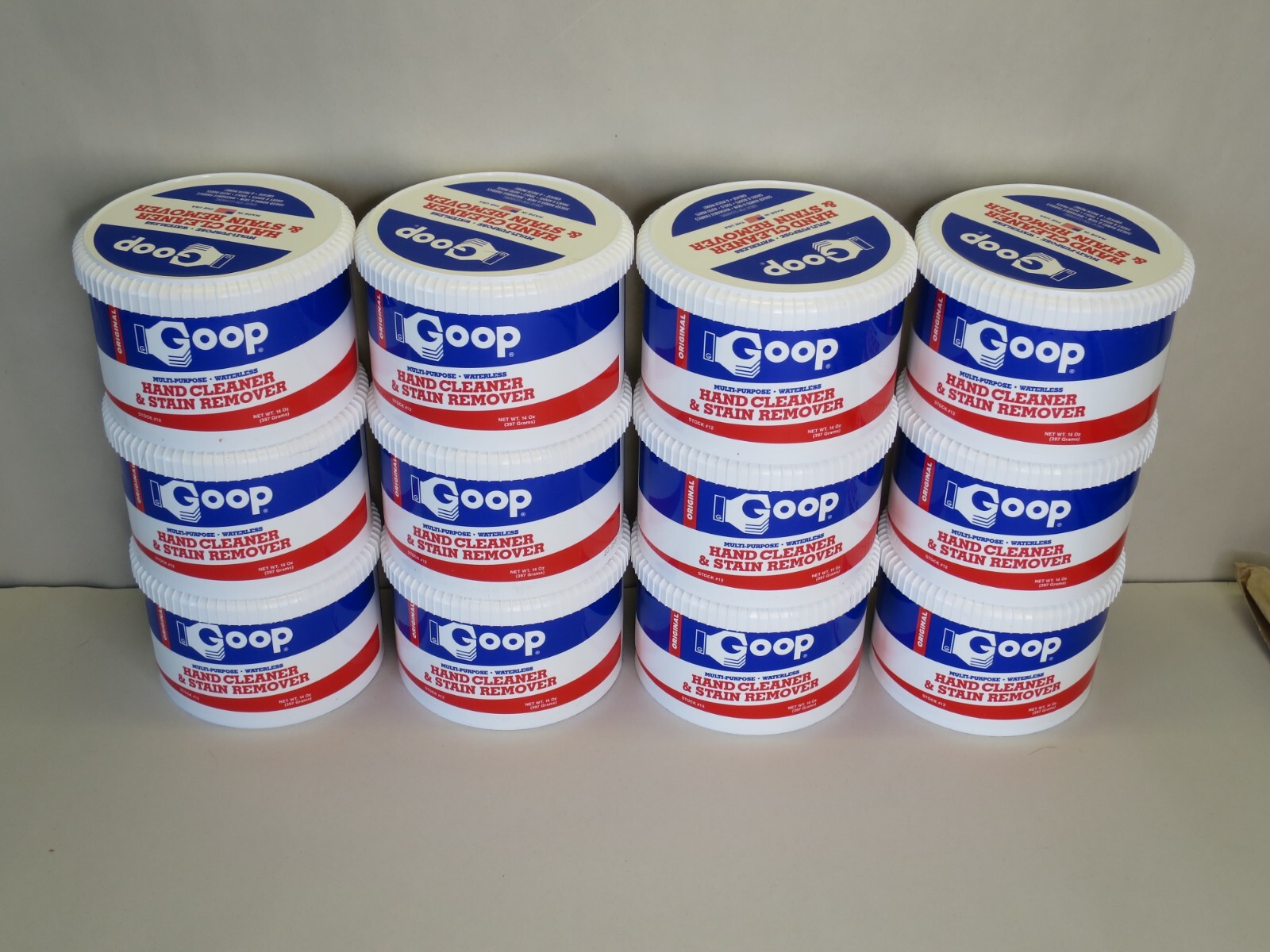 Goop 14oz. Multi-Purpose Water-less Hand Cleaner & Stain Lifter Case of 12