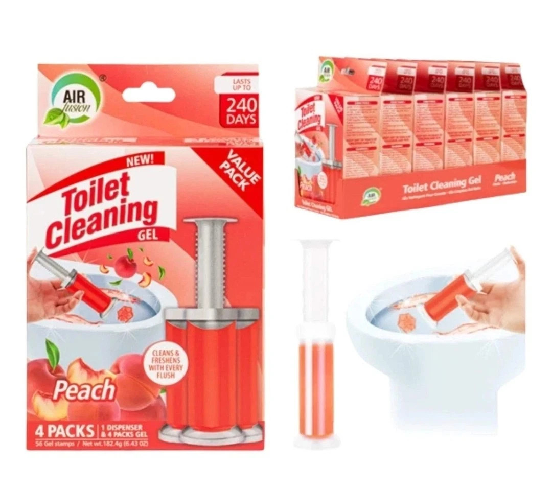 Toilet Cleaning Gel peach 56 stamps 4 Packs cleans freshen value pack Air fusion