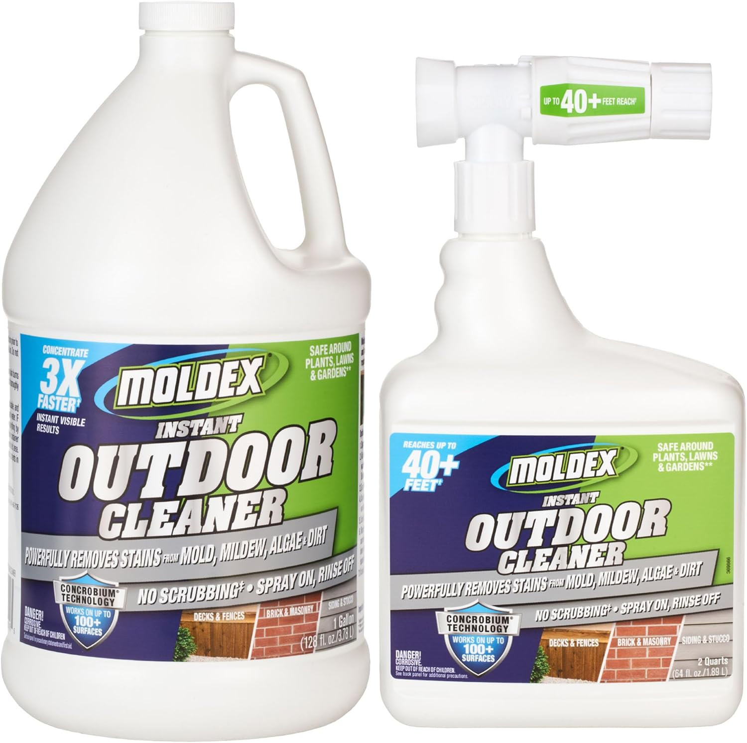 ® Instant Outdoor Cleaner with Bleach Combo Pack, 1 Gallon Refill + 64 Oz Hose E