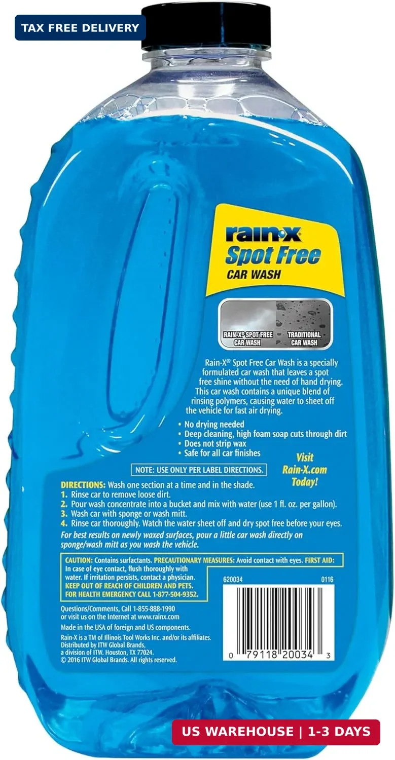 Rain-X Car Wash Soap Deep Cleaning High Foam Spot Free Shine Car Detailing 48oz