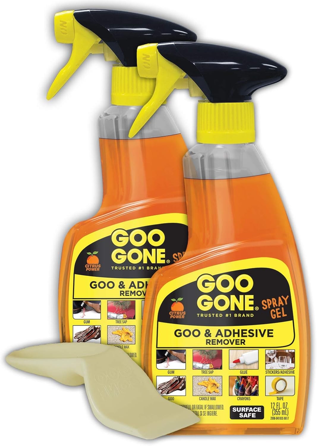 Spray Adhesive Remover Gel 12 Oz W/ Scraper Removes Glue Stickers Tape Residue
