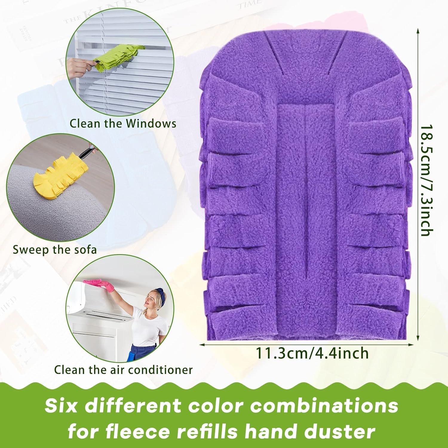 12 Pcs Duster Refill Reusable Fleece Duster Refills Feather Flat Dusters Multi