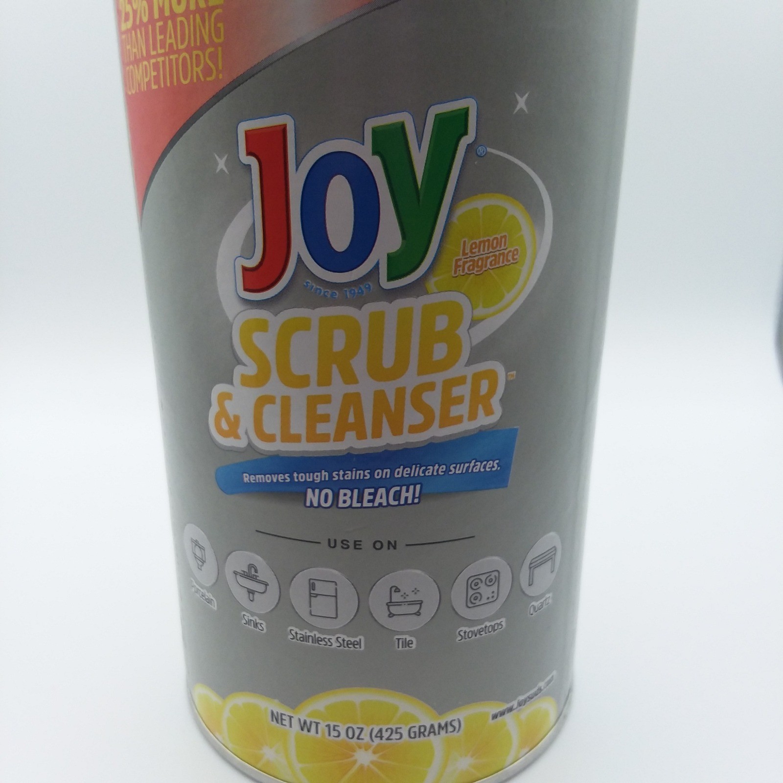 Joy Scrub & Cleanser Lemon Fragrance 15 oz No Bleach Close-Top Lid Tough Stains