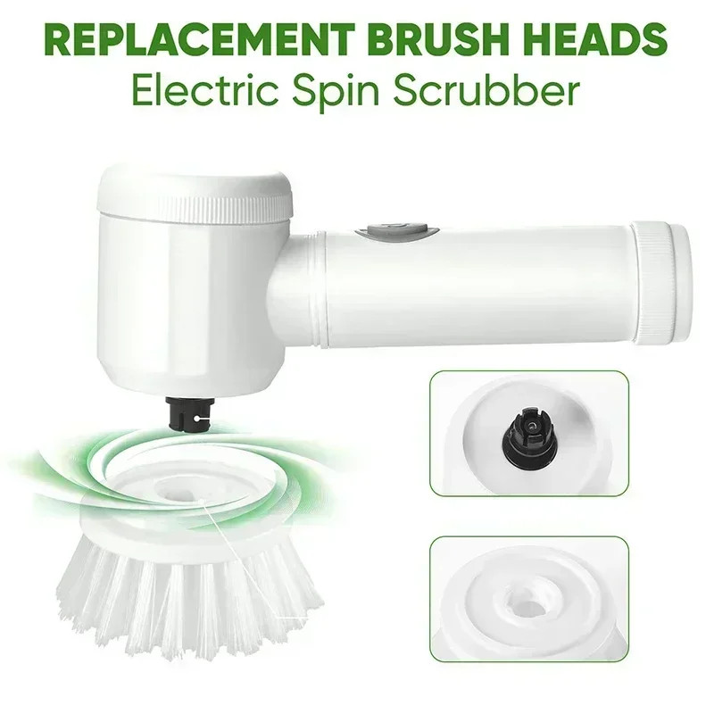 Electric Spin Scrubber Power Scrubber Cordless With 5 Replaceable Cleaning Brush