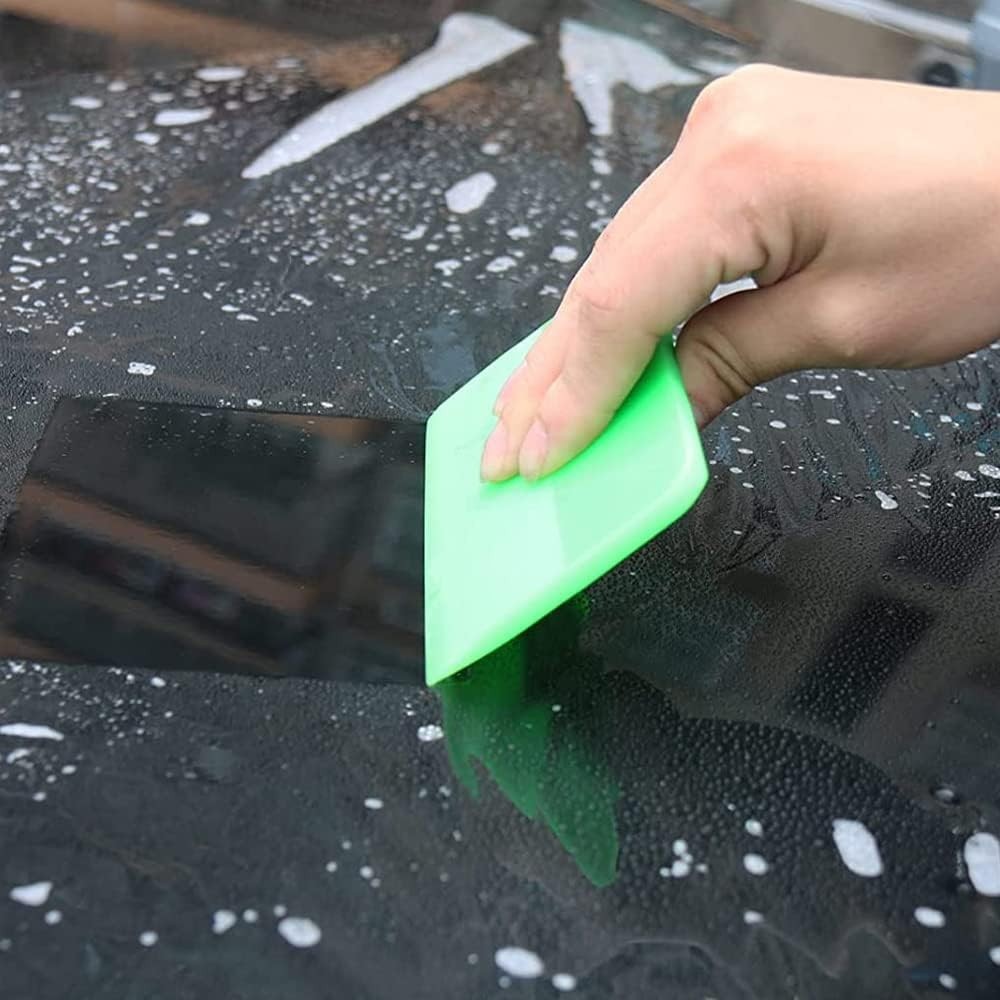 Ergonomic & Compact Rubber Squeegee Trio for Flawless Tint and Clean Finishes