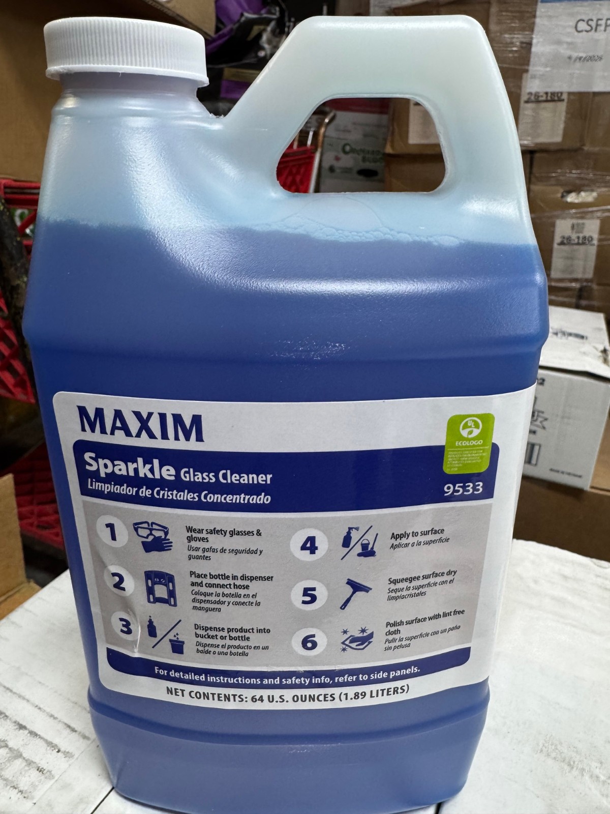 4/64oz Maxim Sparkle Glass Cleaner 38 CMS Concentrate 9533 Makes up to 64 Gallon