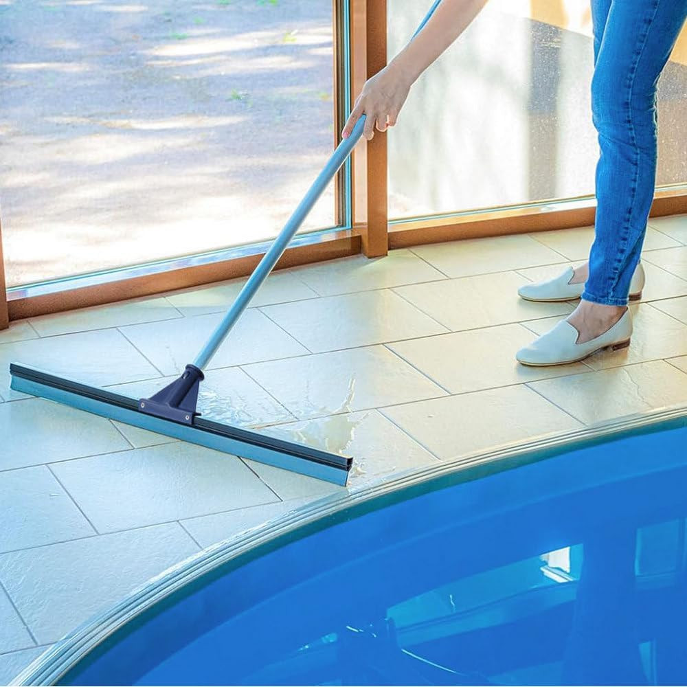 Heavy Duty Floor Squeegee 30 with 51.5 Handle for Garage, Tile & Windows