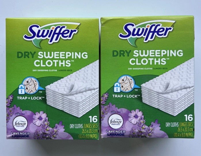 Lot of 2 Swiffer Dry Sweeping Cloths Lavender Scent 32 total Dry mop refill