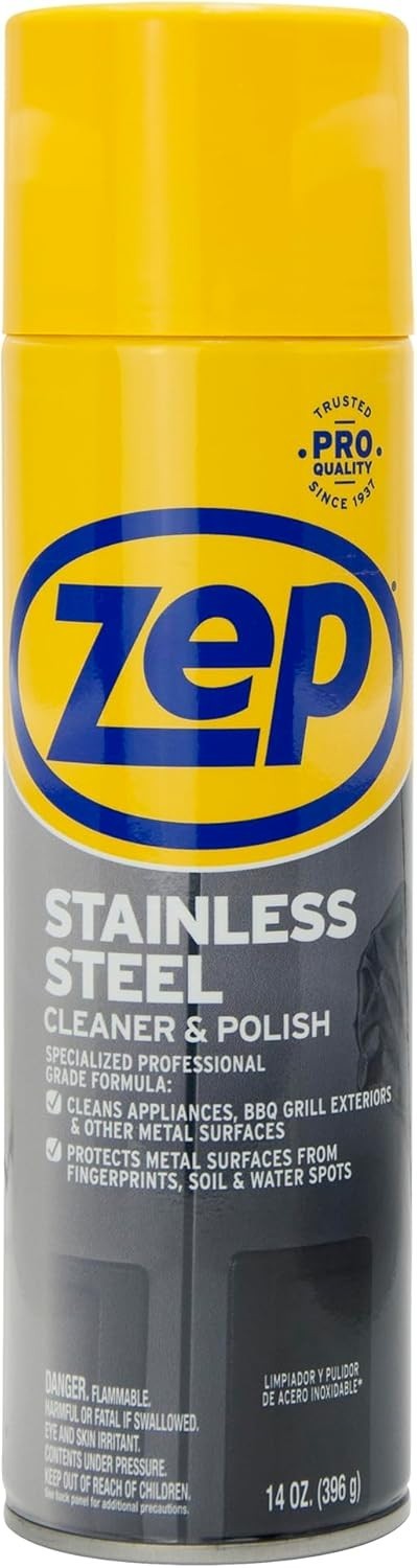 Zep Stainless Steel Cleaner and Polish 14 Ounces – ZUSSTL14 -Metal Sur Protects