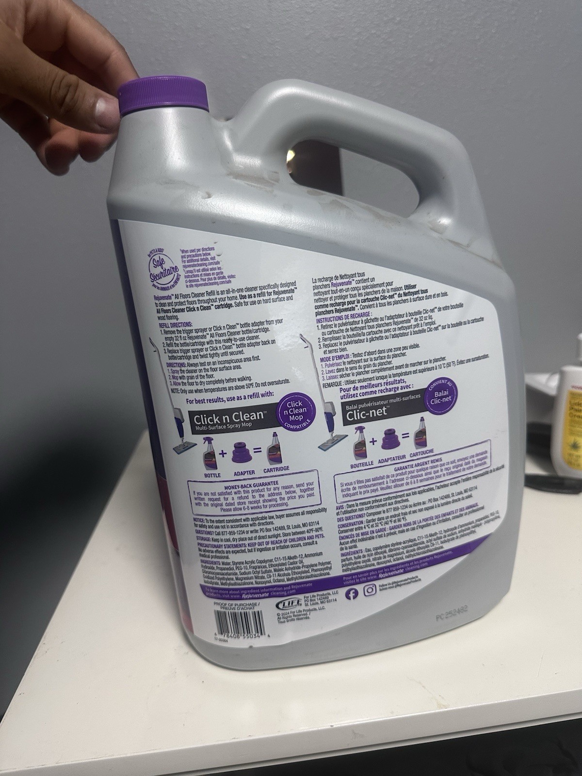 Rejuvenate All Floors Cleaner Refill Breaks Down Dirt Grime 1 Gallon 128 fl oz