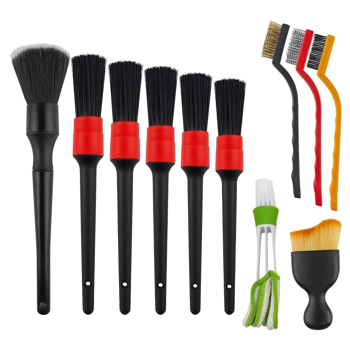 11PCS Car Detailing Brush Set, Soft Boar Hair Vehicle Interior Exterior Detai…