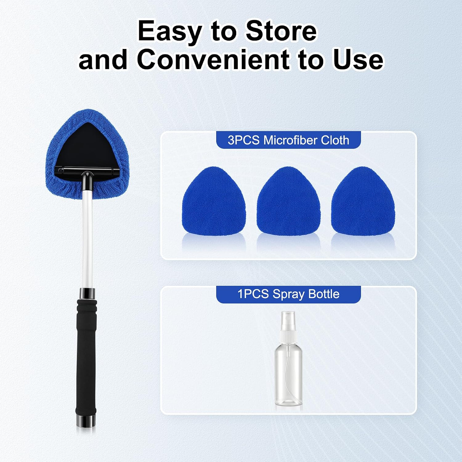 Windshield Cleaner Tool, Car Interior and Exterior Window Cleaning Kit with Exte