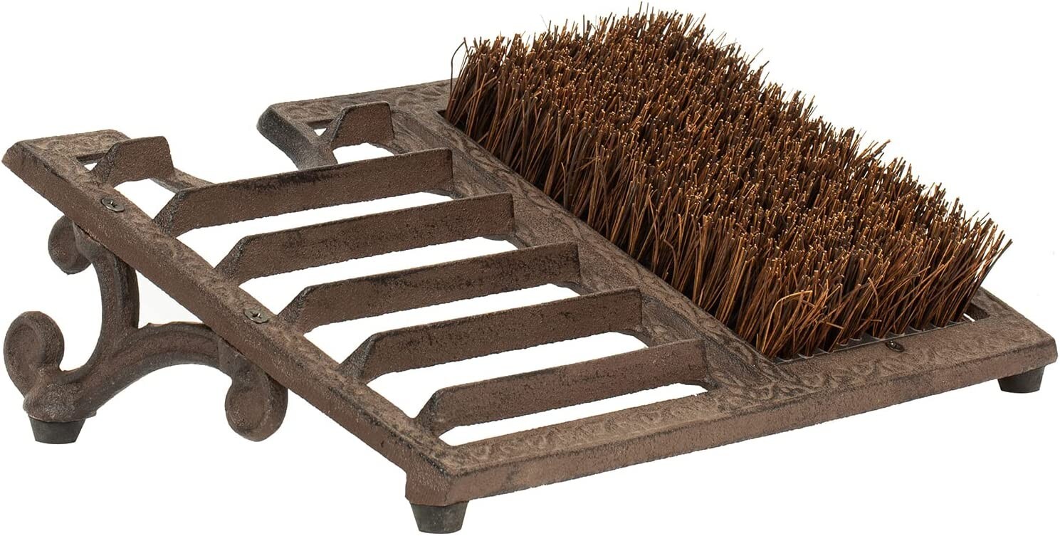 Outdoor Entryway Doormat Shoe Scraper and Dirt Cleaner Brush with Angled Design