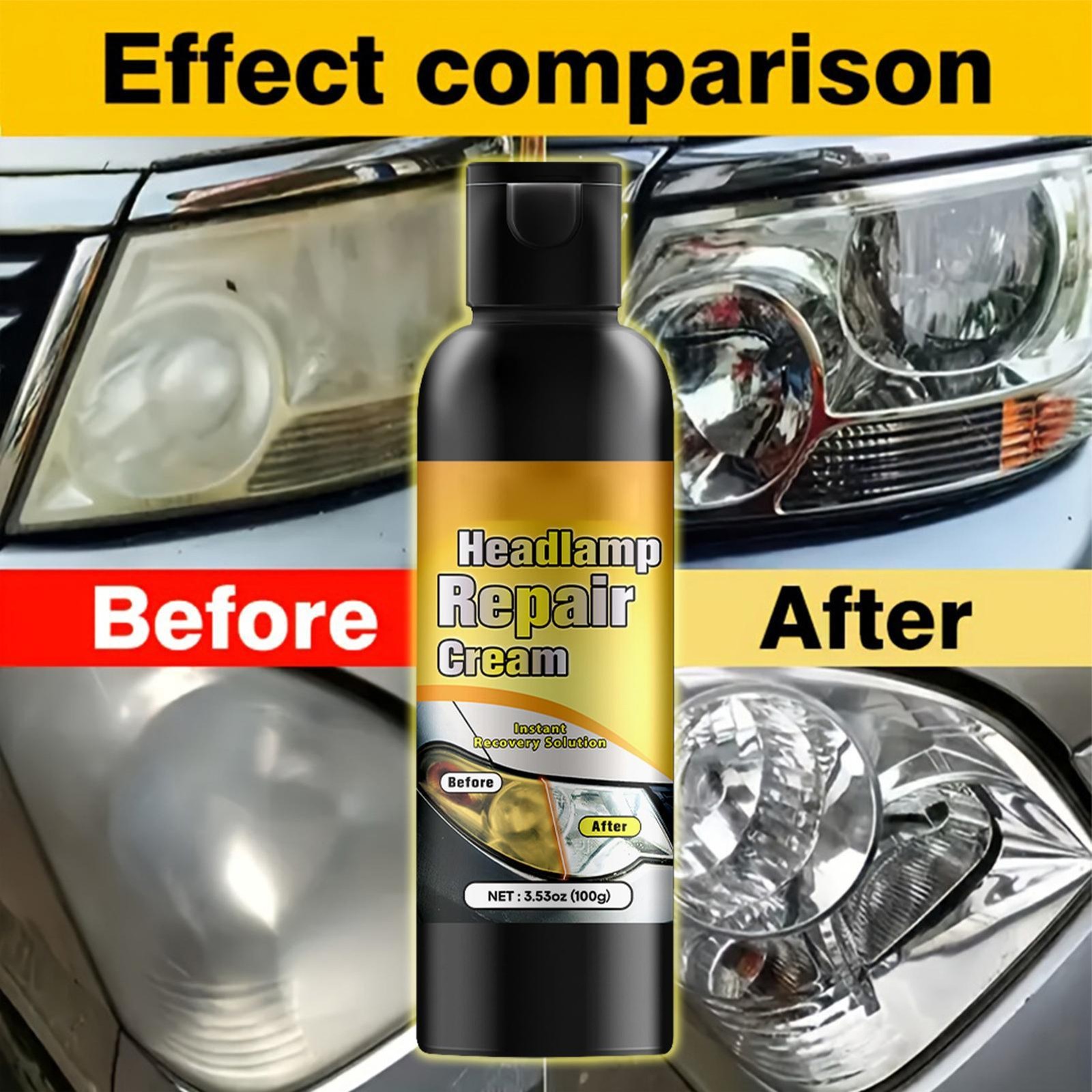 Car Headlight Restoration Kit Scratch Remover & Cleaning Polish Paste 30g