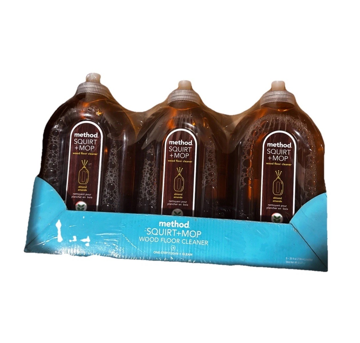 LOT of 3 METHOD SQUIRT + MOP ALMOND WOOD FLOOR CLEANER 25 oz each