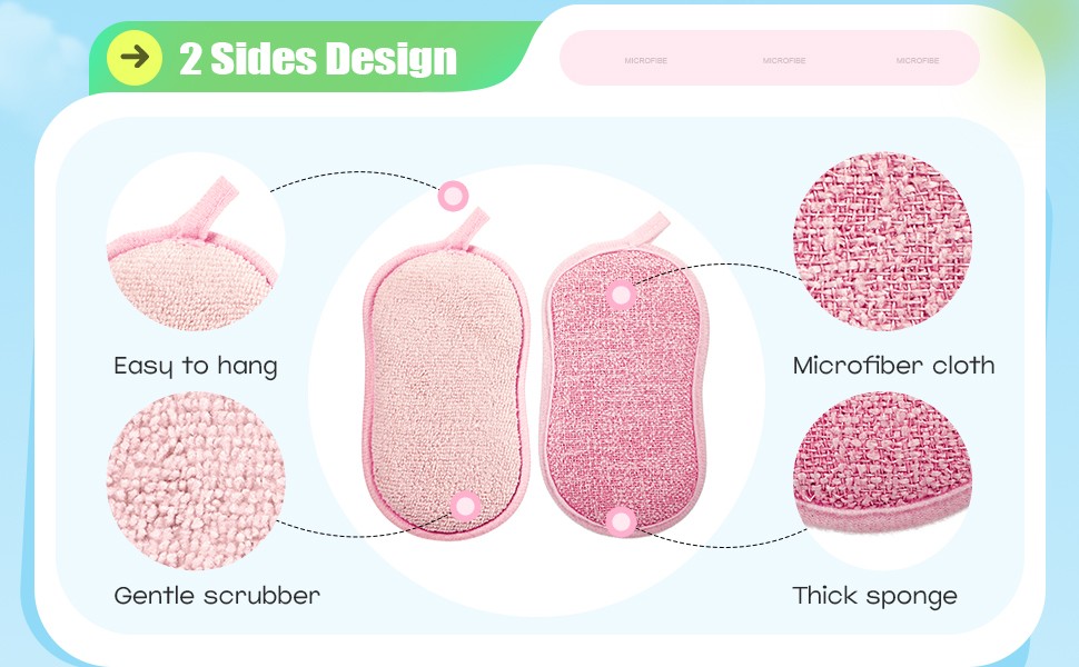 10 Pieces Multipose Kitchen Scrub Spons, Non-Scratch Microfiber