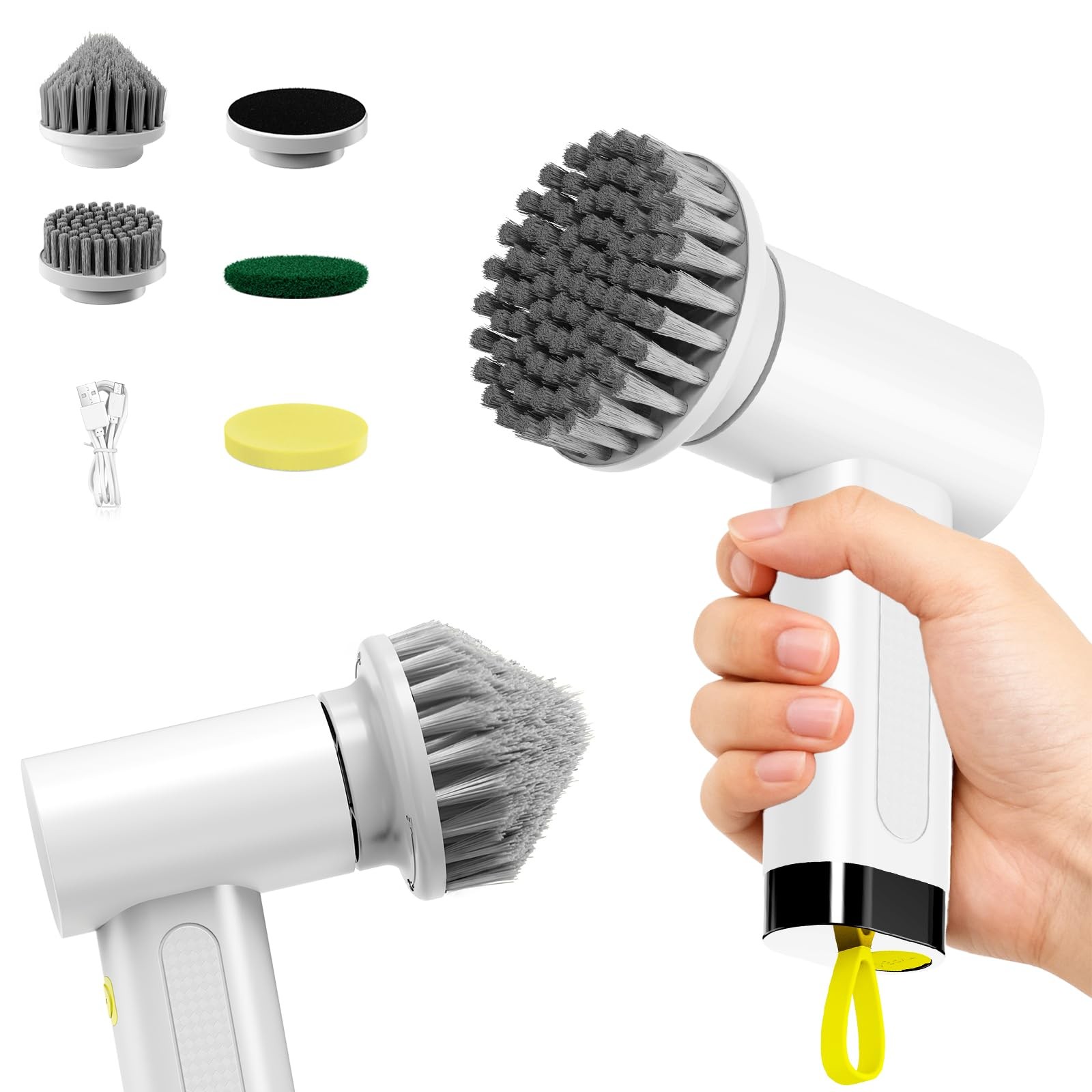 Saertiloki 3000mAh Cordless Electric Spin Scrubber, 20W HighTorque IPX7 Water…