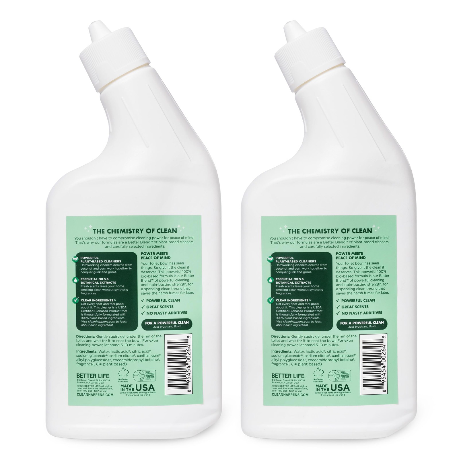 Better Life Toilet Bowl Cleaner, Plant-based, Stain & 24 Fl Oz (Pack of 2)