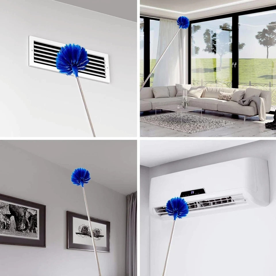 Microfiber Ceiling Fan Duster-Cobweb Cleaner Brush Kit Telescopic Extension Pole