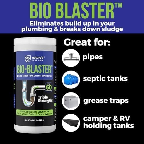 Enzyme Drain and Septic Cleaner and Friendly Bacteria Booster. Extra Large 2 lb.