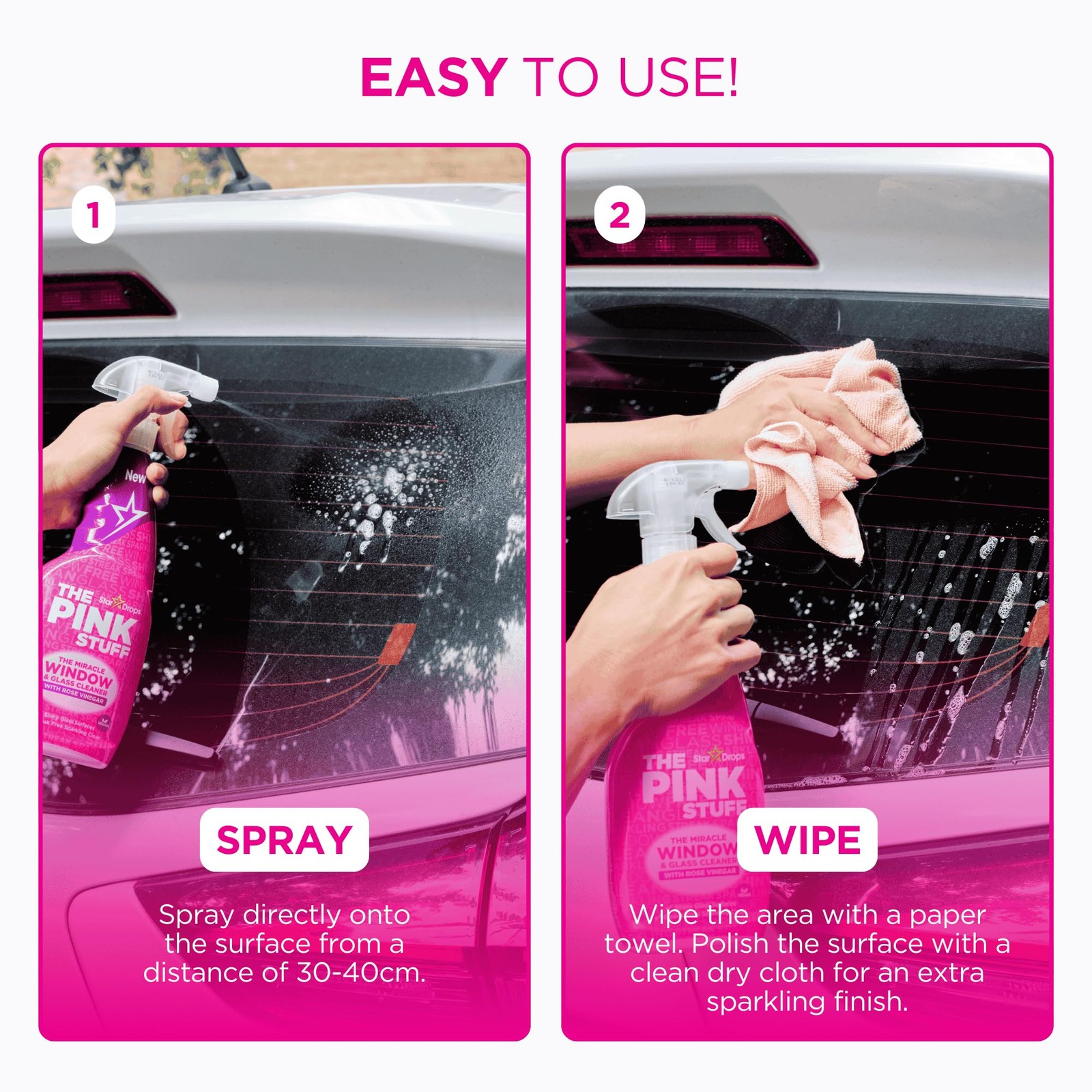 Stardrops Miracle Window and Glass Cleaner with Rose Vinegar Spray 750ml 20759