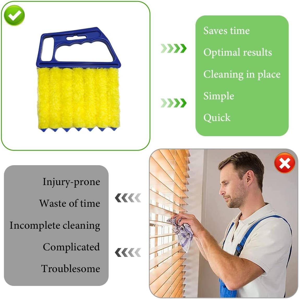 Window Cleaning Brush Tool with Ergonomic Handle for Easy Grip and Storage