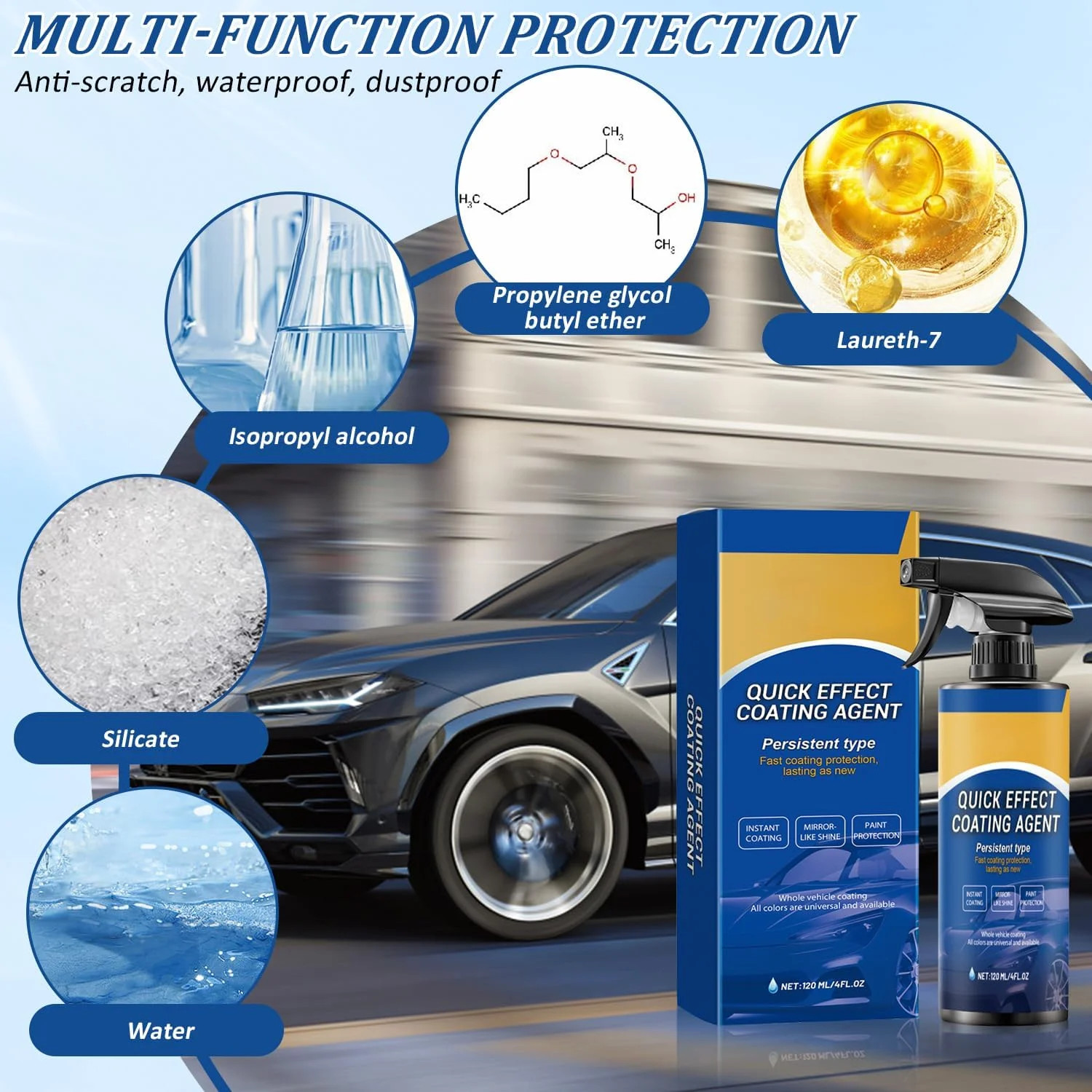Car Coating Spray,New Quick Effect Coating Agent Spray,Quickly Coat Car Wax,Car