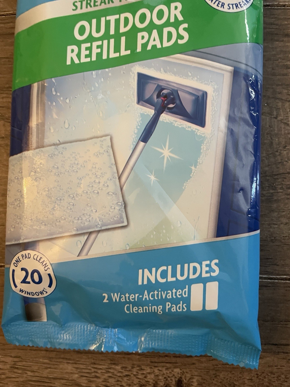 Windex Outdoor Refill Pads for Cleaning Glass Windows 1 Package With Two Pads
