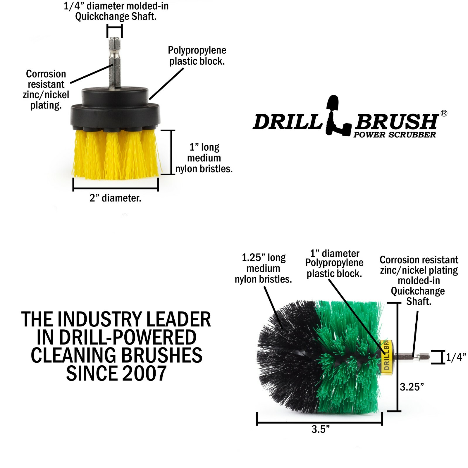 Drill Brush Set Kitchen and Bathroom Cleaning for Stove, Sink, Shower Door Track