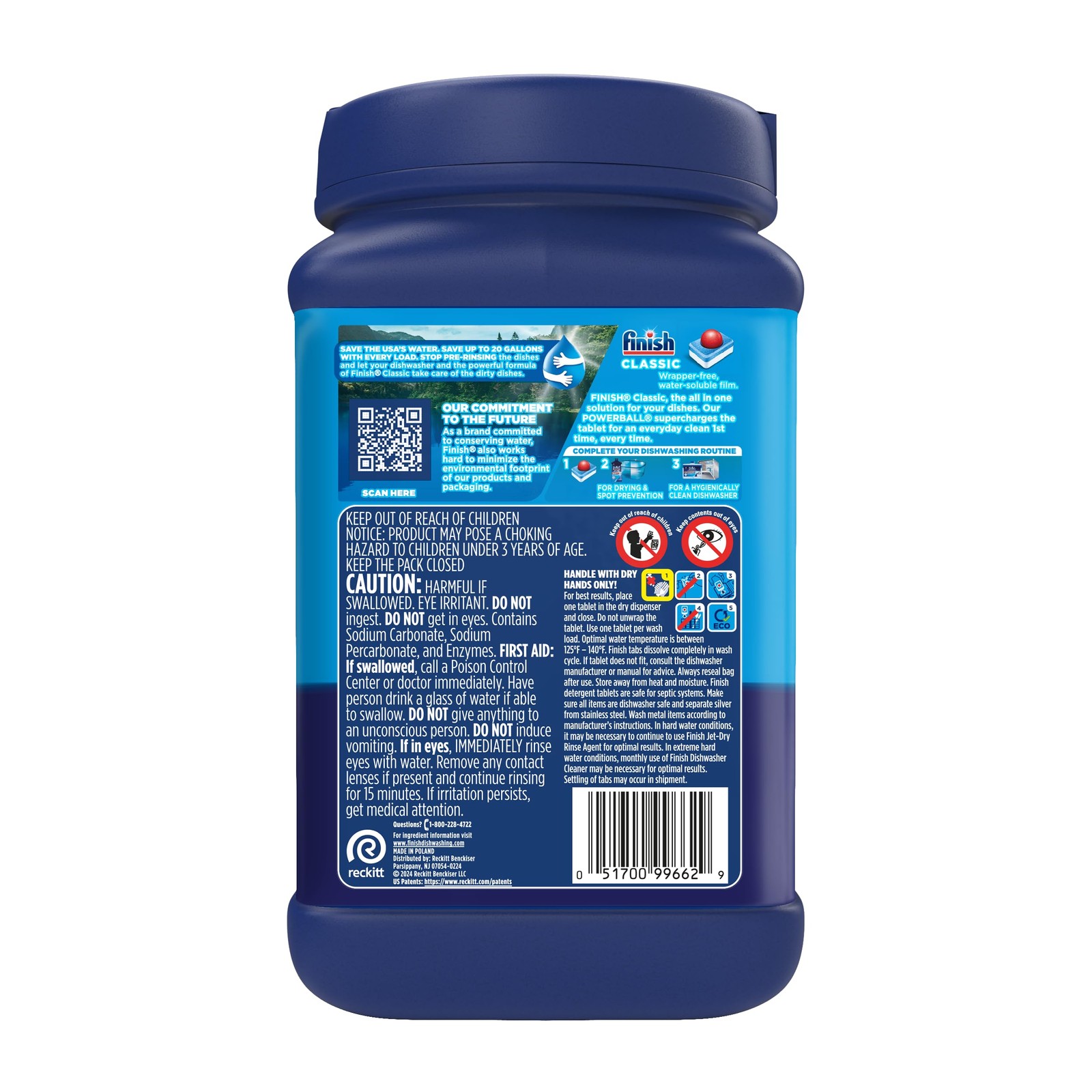 Finish Classic Dishwasher Pods, No PreRinse Dishwasher Detergent Soap For Cle…