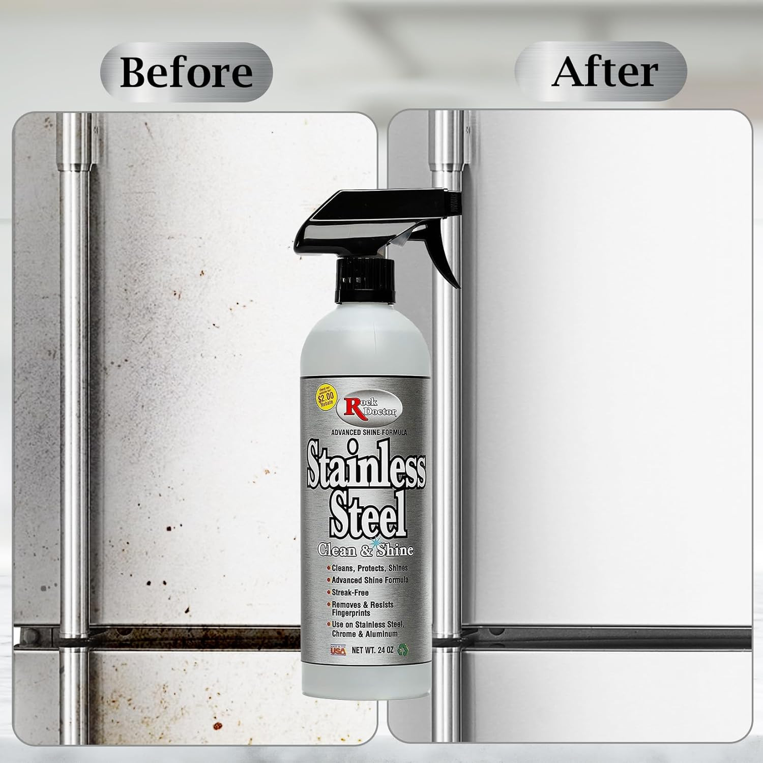 Rock Doctor Stainless Steel Cleaner and Polish, Streak-Free Cleaning Solution fo
