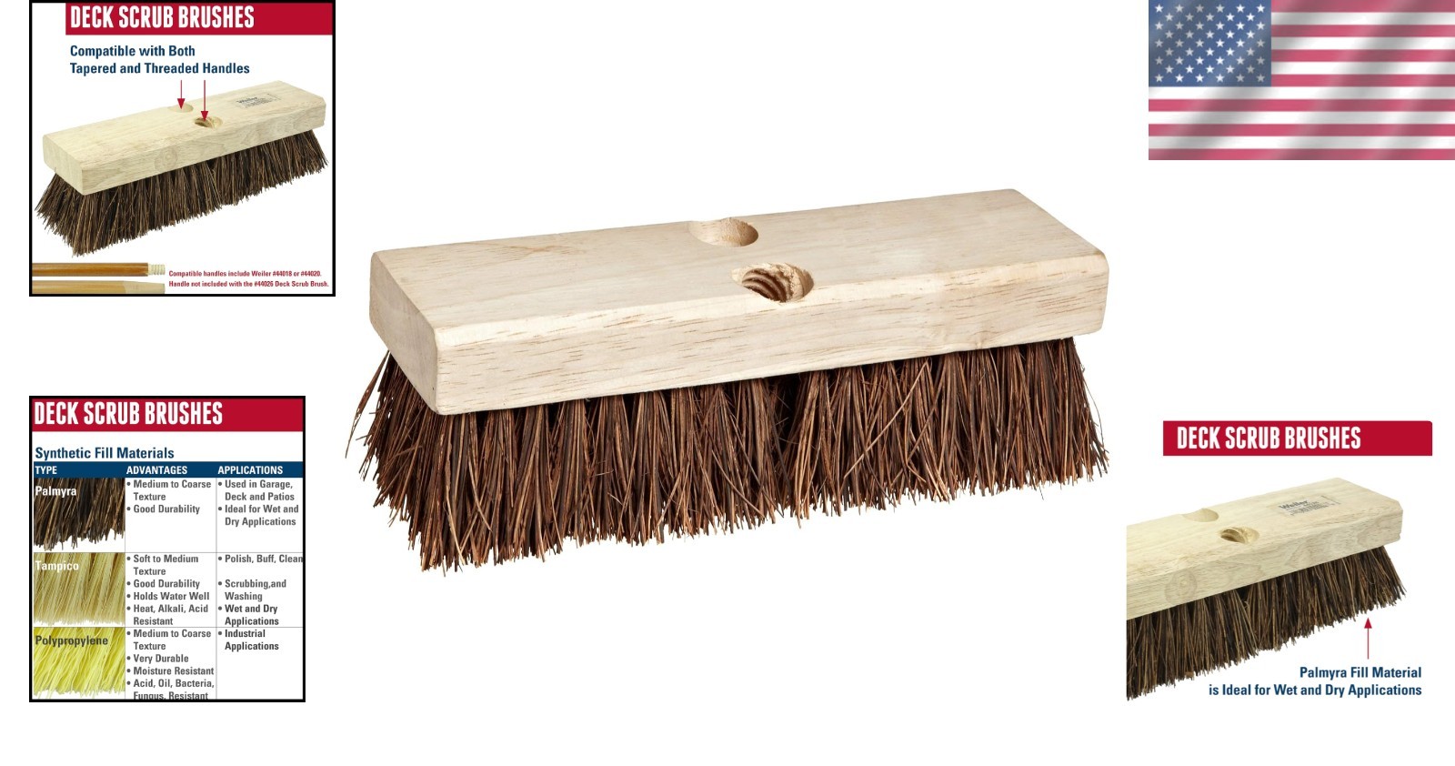 Versatile 9″ Wood Block Scrub Brush – Palmyra Fill for Effective Cleaning