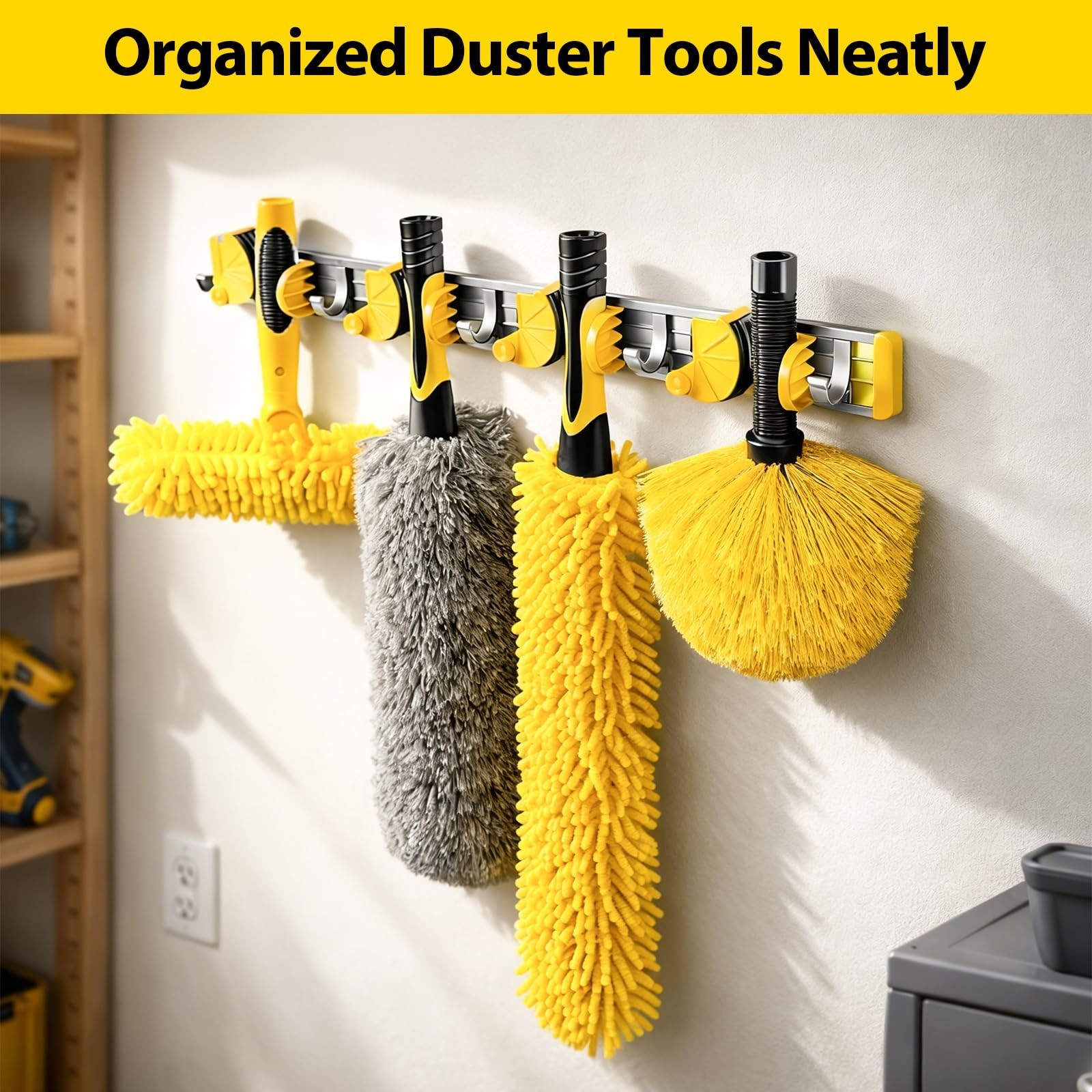 25ft High Reach Duster Kit with Extension Pole, Microfiber & Cobweb Cleaners