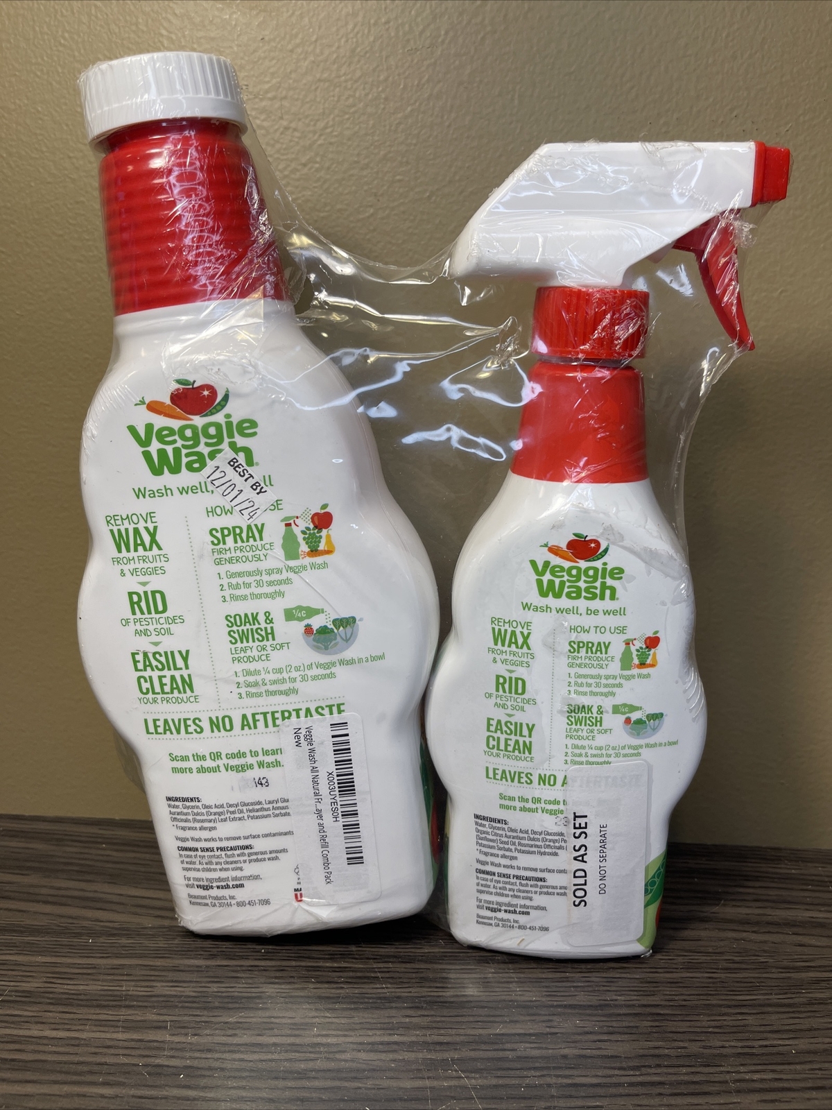 Citrus Magic Veggie Wash – 16oz Spray Bottle And Organic 32 fl oz Refill Bottle