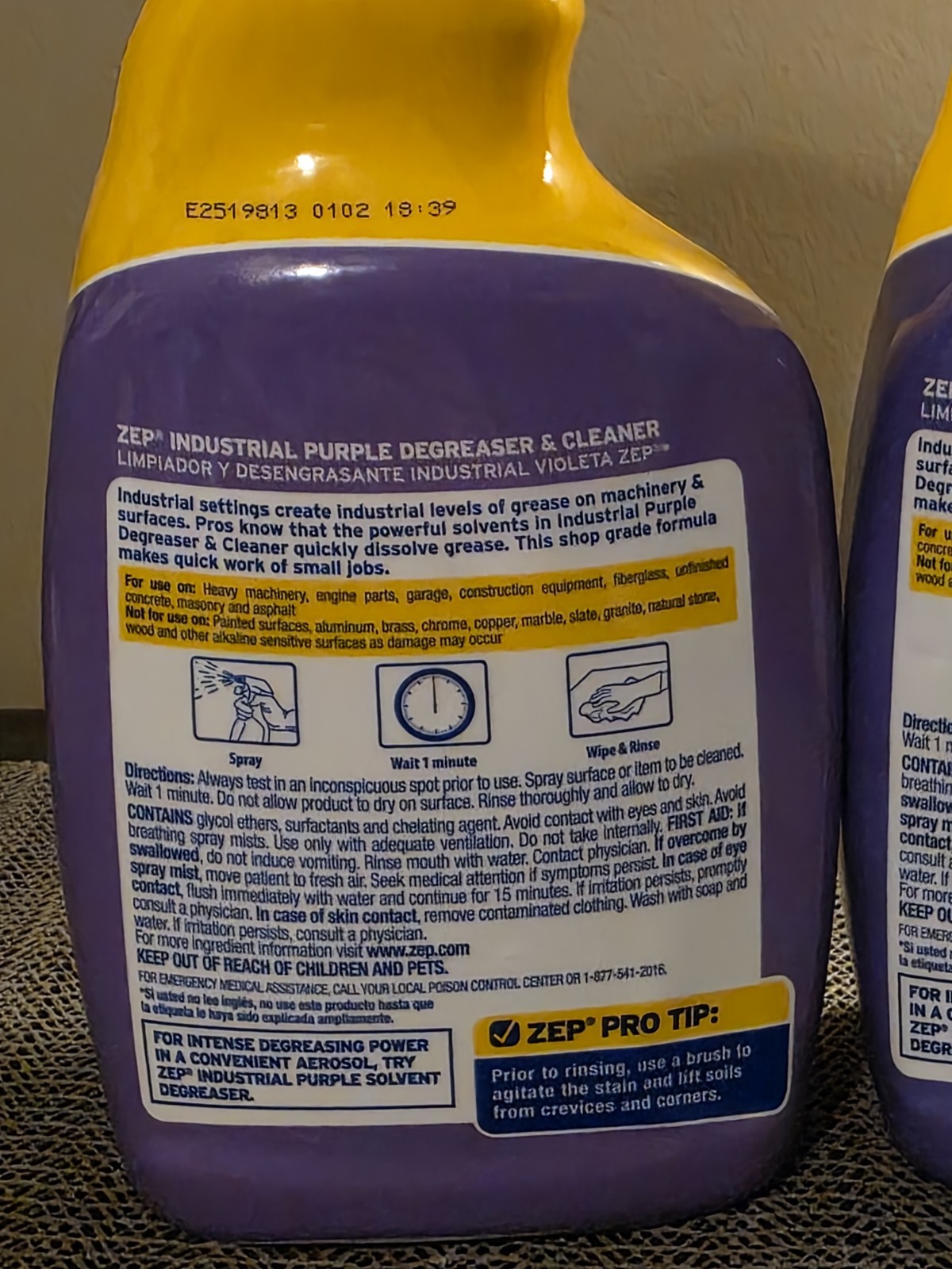 Zep Industrial Purple Cleaner and Degreaser – 32 oz Each (Pack of Two)