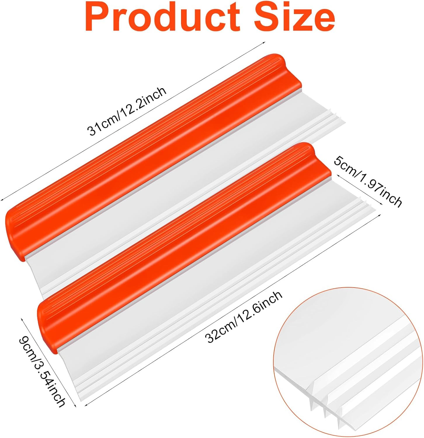 2 Pack 12.2 Inch Car Drying Squeegee Water Blade Silicone Squeegee Profession…