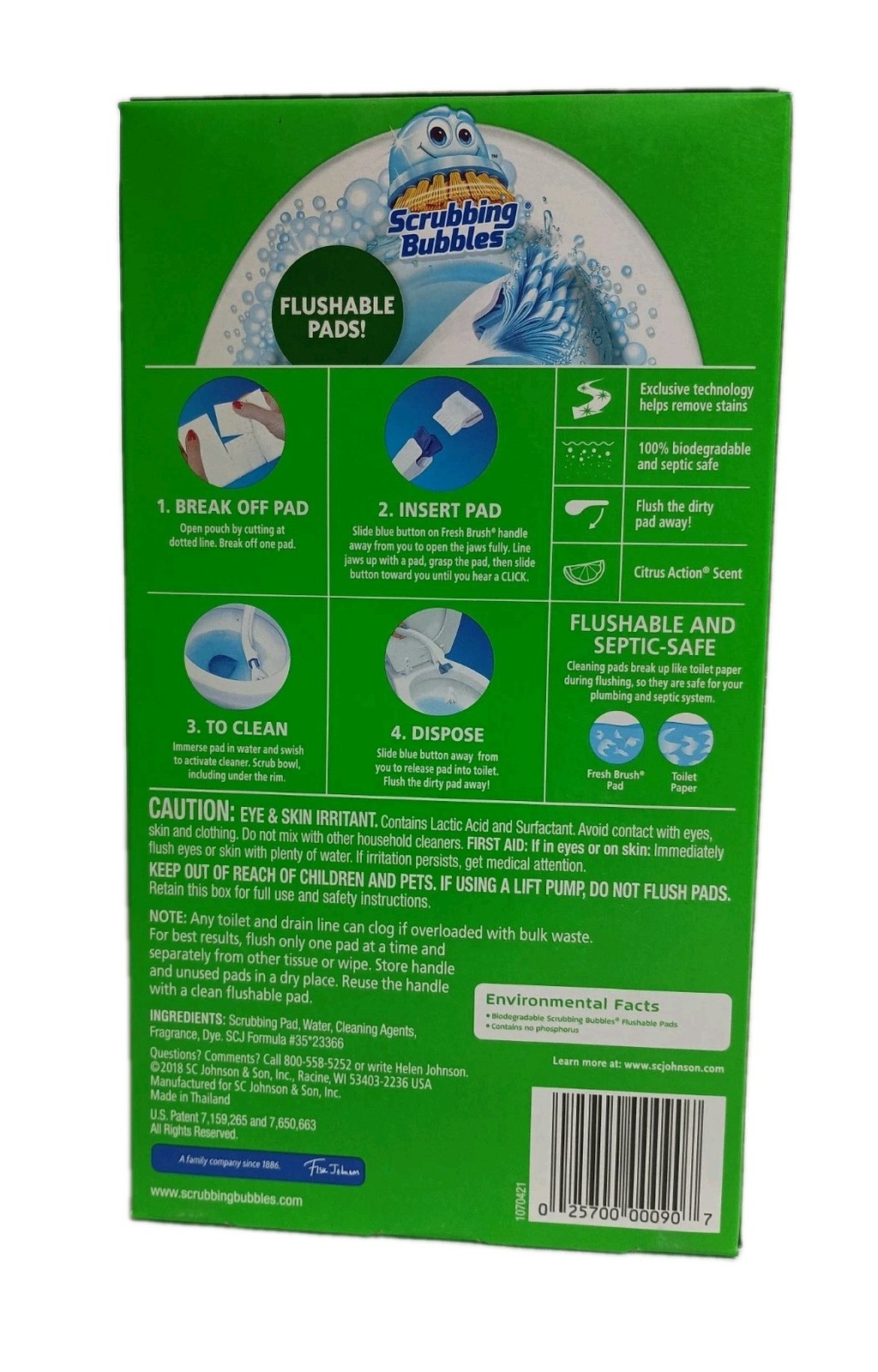5 Packs Scrubbing Bubbles Fresh Brush Flushable Refills Citrus 10 Count Each