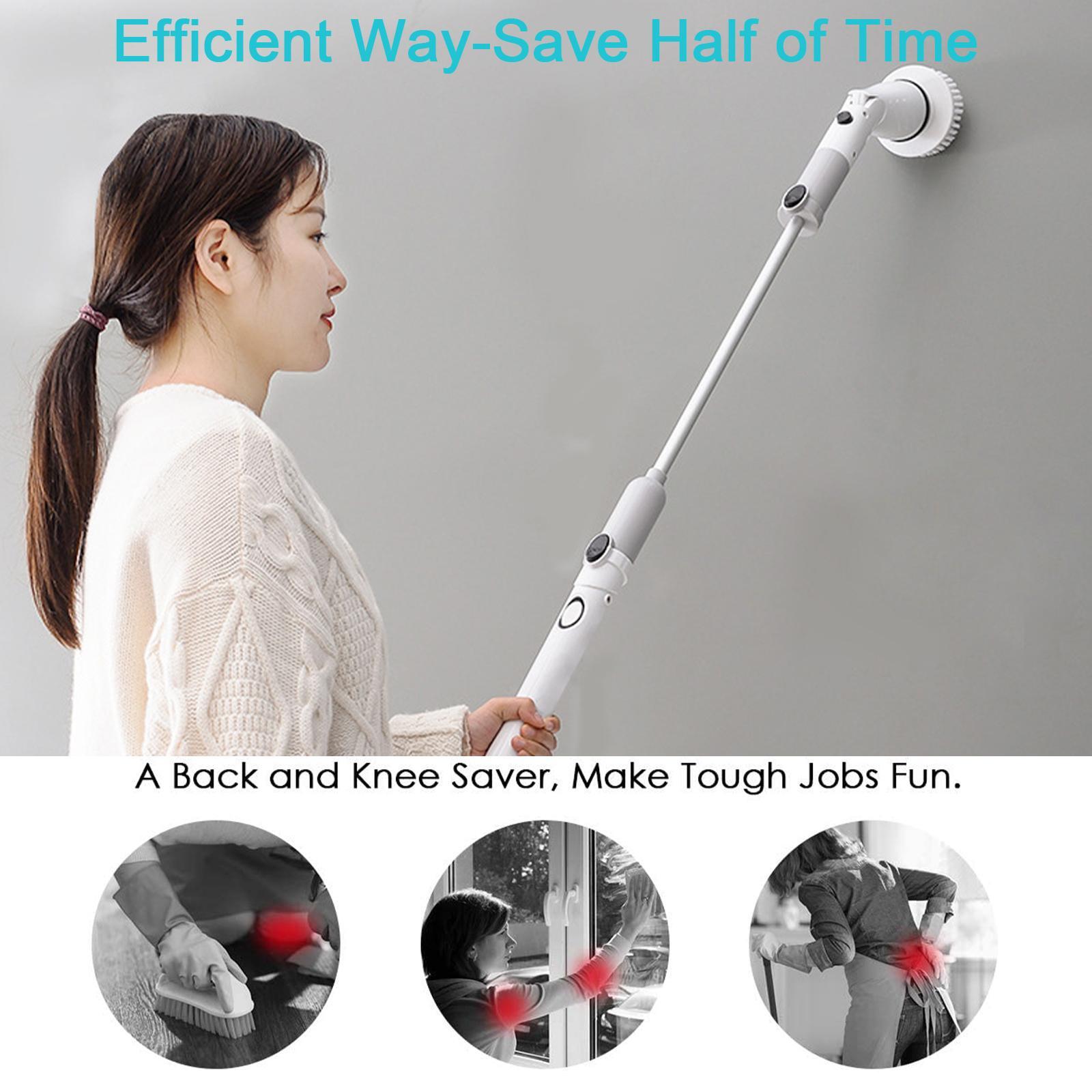 Electric Scrubtastic Rechargeable Cordless Spin Scrubber 3 Heads Cleaning Mop