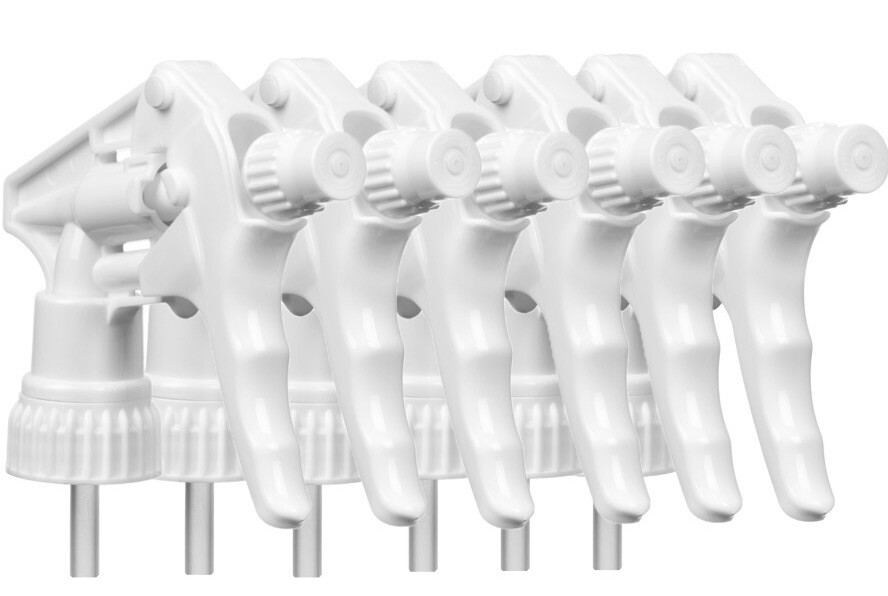 6 Pc Pack White Heavy Duty Trigger Sprayer, 9- 1/4” Dip Tube 28-400