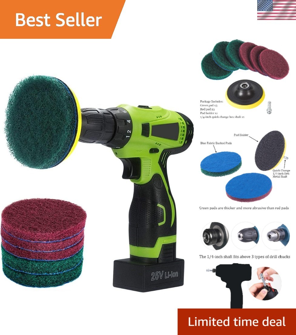Efficient 4-Inch Drill Brush Set – Reusable Scrubbing Pads for Durable Use