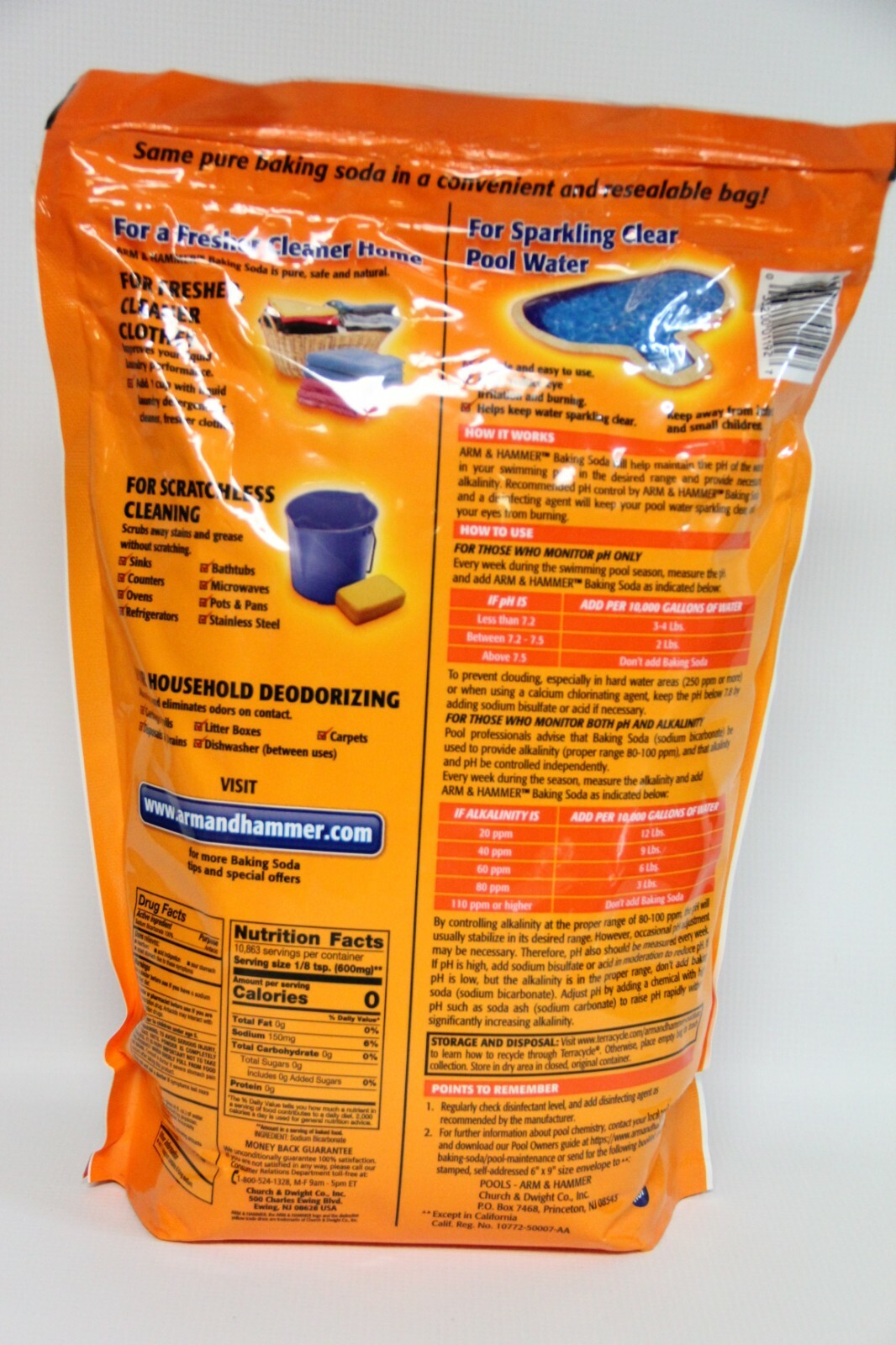 2x Arm & Hammer Pure Baking Soda 13.5 lb Resealable Baking Cleaning Clothes Pool