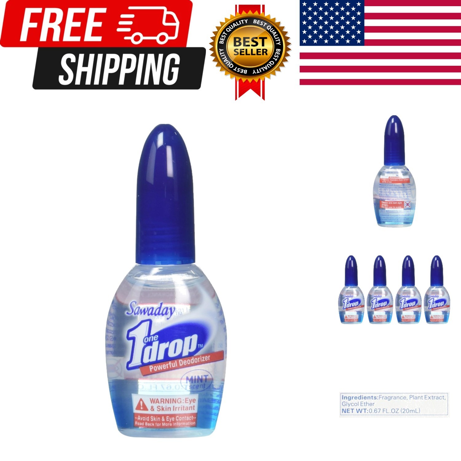 One-Drop Powerful Bathroom Deodorizer Pack of 4