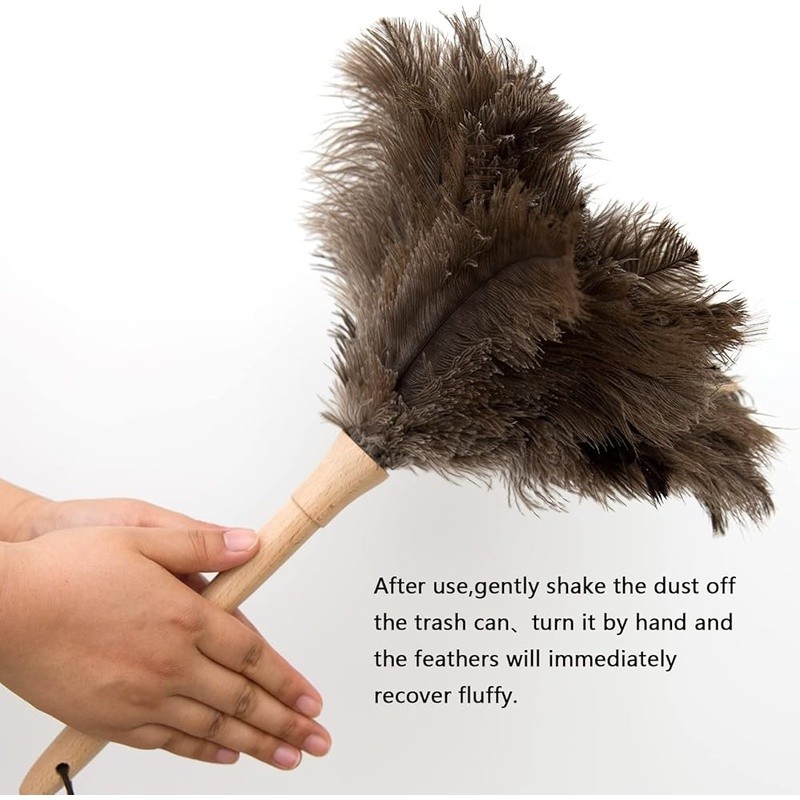 High Quality Natural Ostrich Feather Duster Soft Washable Cleaning Tool Home Use