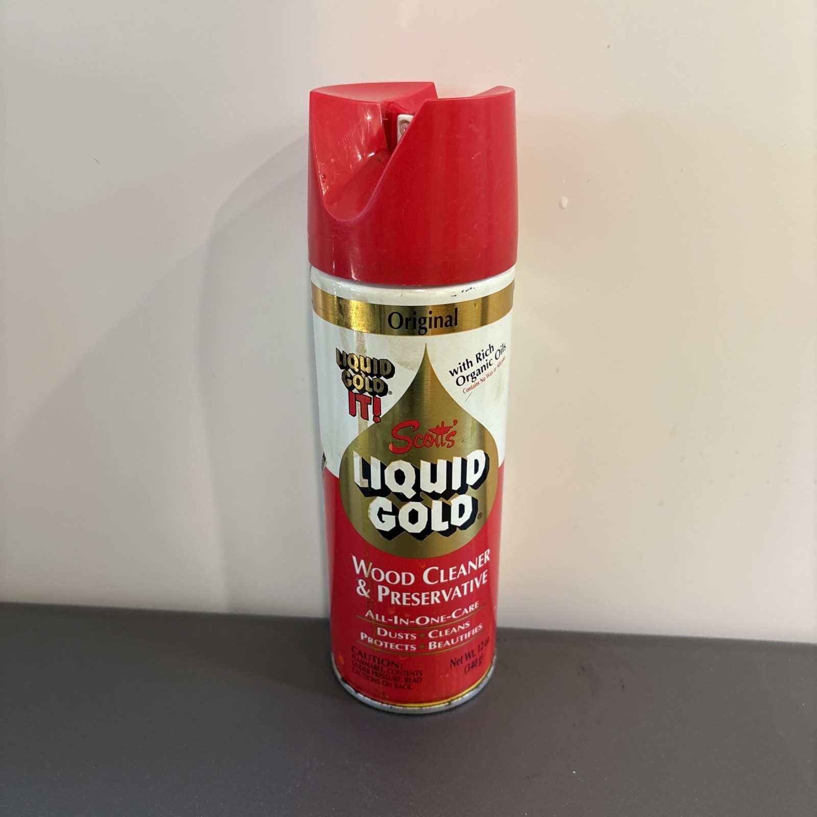 Scott’s Liquid Gold Aerosol Wood Cleaner 12oz 340g Red Top 90% full discontinue