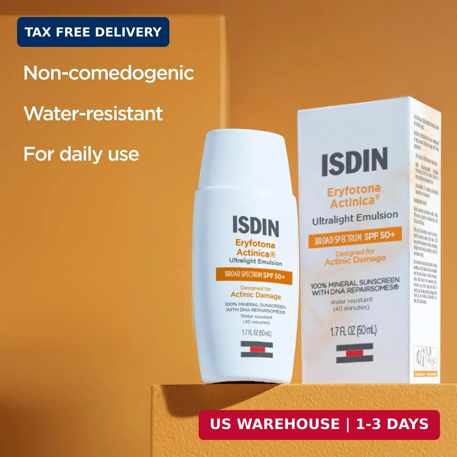ISDIN Eryfotona Actinica SPF 50+ | Mineral Sunscreen for Face with Zinc Oxide |